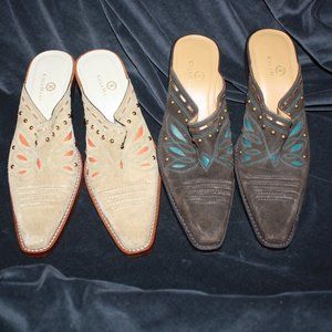 **Vintage** Cole Haan Slip on Leather Western Mules 🌵8.5